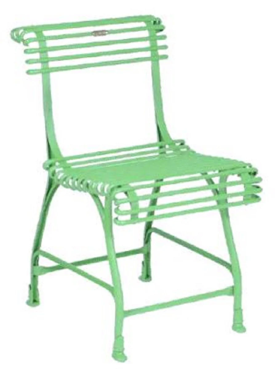 Casa Padrino conjunto de muebles de jard¨ªn Art Nouveau de hierro forjado verde - 1 Mesa de Jard¨ªn y 6 Sillas de Jard¨ªn - Muebles de jard¨ªn nost¨¢lgicos - Muebles de Jard¨ªn Barrocos y Art Nouveau