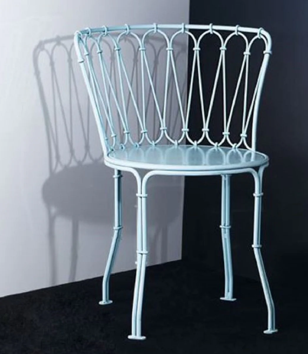 Casa Padrino silla de jard¨ªn Art Nouveau de lujo de hierro forjado blanco A. 81 cm