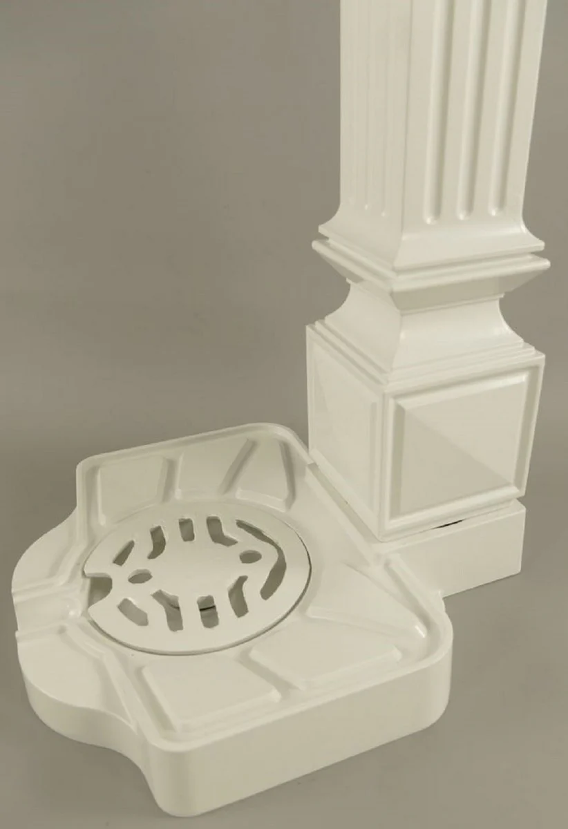 Casa Padrino columna de agua para jard¨ªn Art Nouveau blanco / oro 33 x 29 x A. 83 cm - Bomba de agua nost¨¢lgica de aluminio con grifo de lat¨®n - Accesorios de Jard¨ªn Barrocos y Art Nouveau