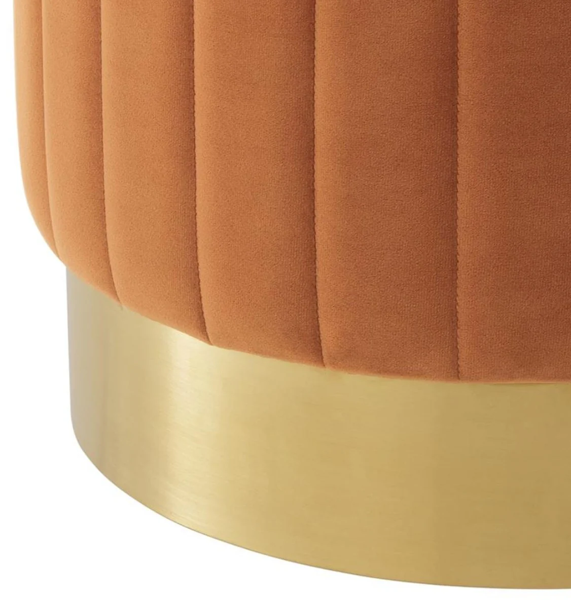 Casa Padrino Taburete Naranja / Latón Ø 40 x H. 45 cm - Taburete de Lujo