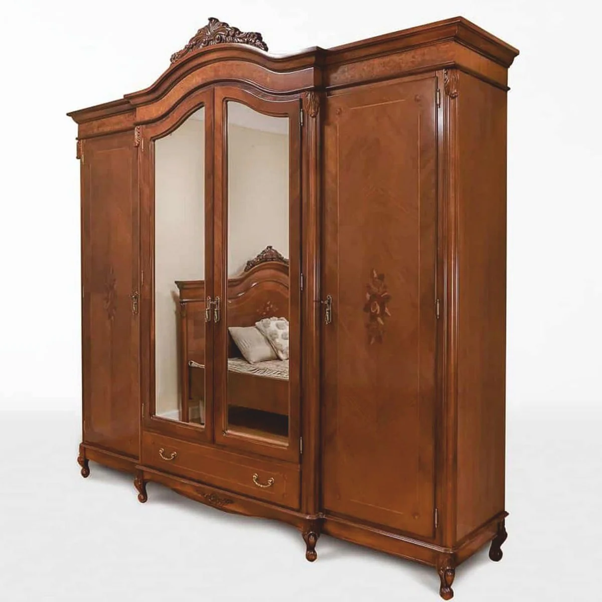 Casa Padrino armario de dormitorio barroco de lujo marr¨®n oscuro 248,5 cm - Muebles barrocos