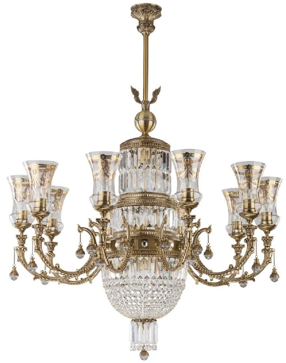 Casa Padrino ara?a de luces barroco de lujo lat¨®n con p¨¢tina / oro ? 97 x A. 100 cm