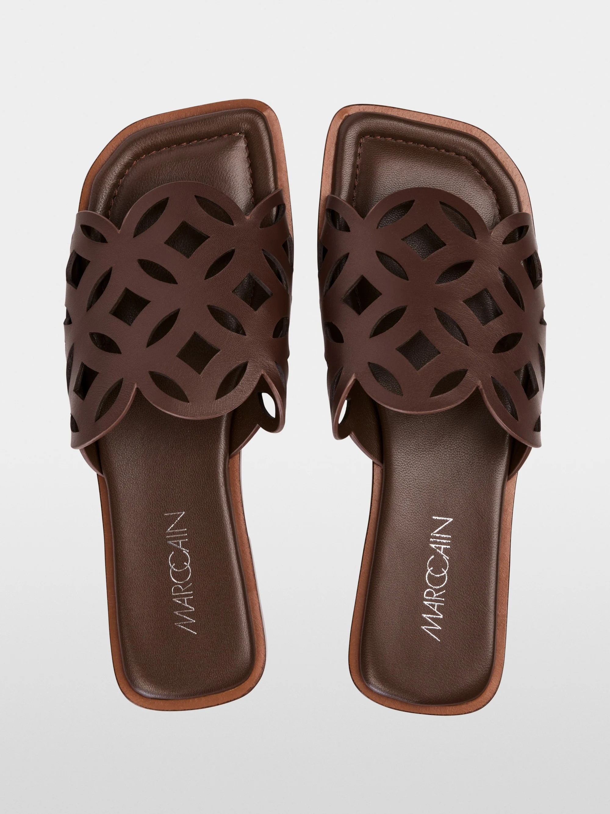 Marc-Cain Airy mules with perforated pattern