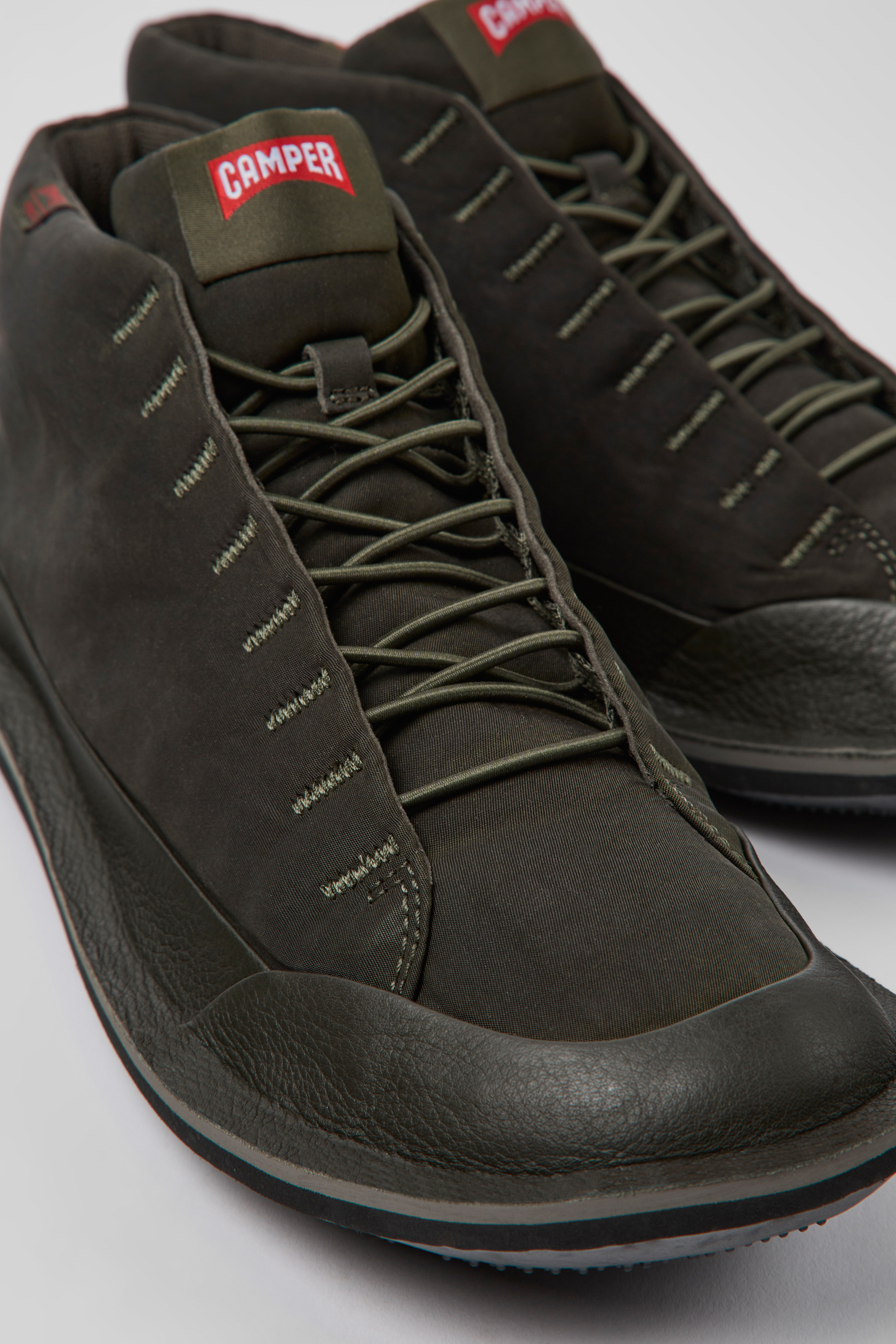 Beetle PrimaLoft - Green textile and nubuck ankle boots for men