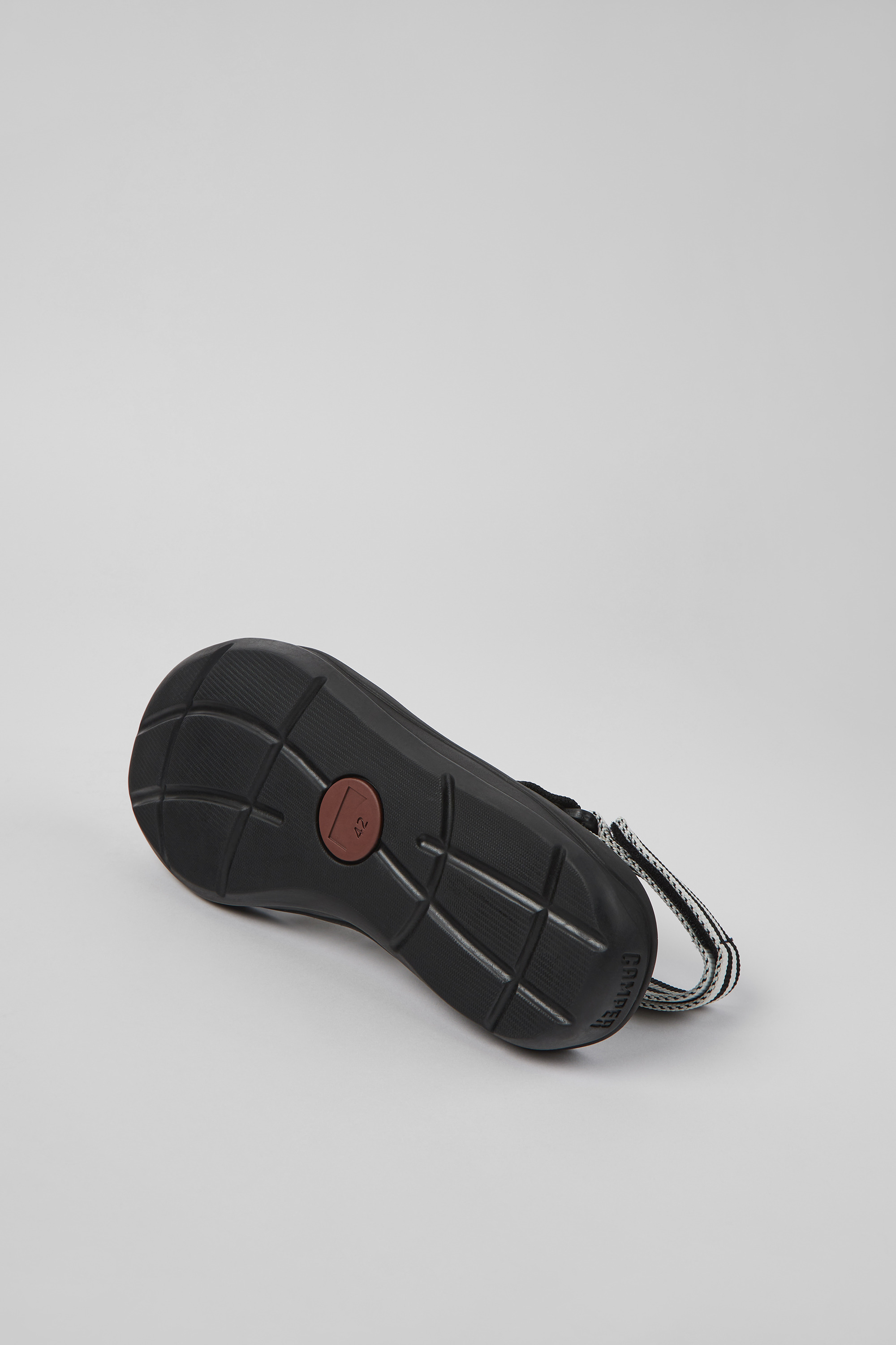 Match - Black and white textile sandals for men