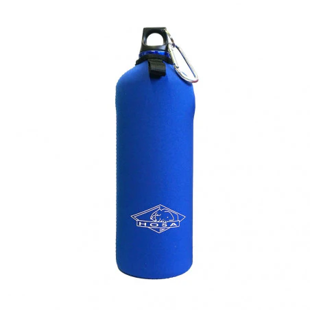 Hosa Aluminio Mosquetón 1 Litro funda neopreno azul - Botella cantimplora