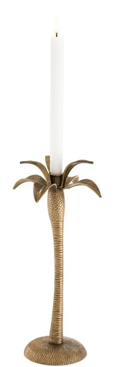Casa Padrino candelabro de lujo lat¨®n vintage ? 20 x H. 42 cm - Candelabro de Lat¨®n con Dise?o de Palmera