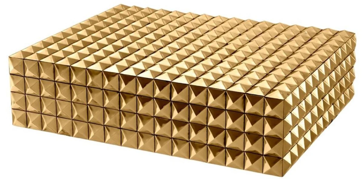 Casa Padrino ata¨²d de joyer¨ªa / caja de joya de lujo con tapa oro 40 x 30 x H. 10 cm - Accesorios de Lujo