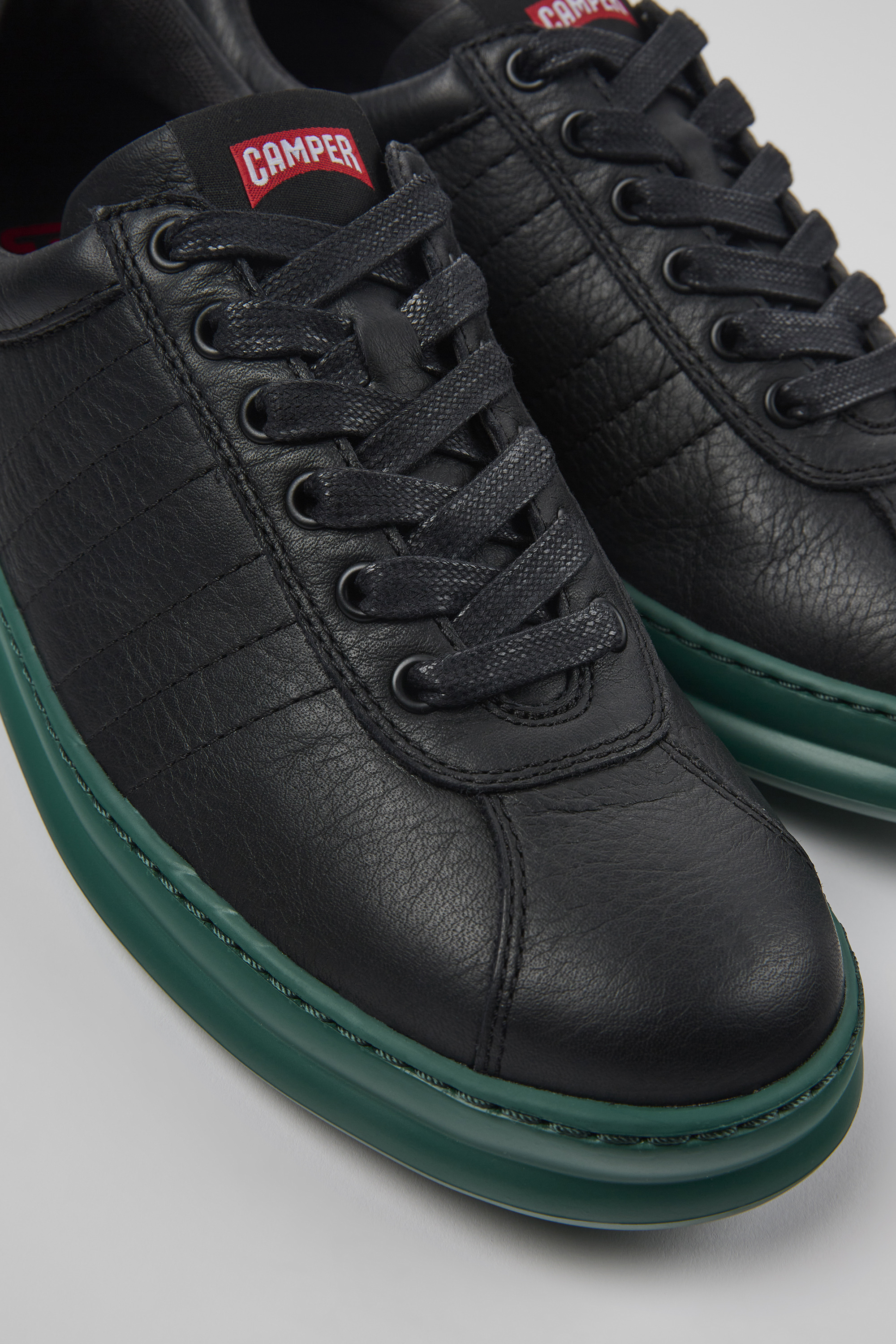 Runner - Black leather sneakers for men