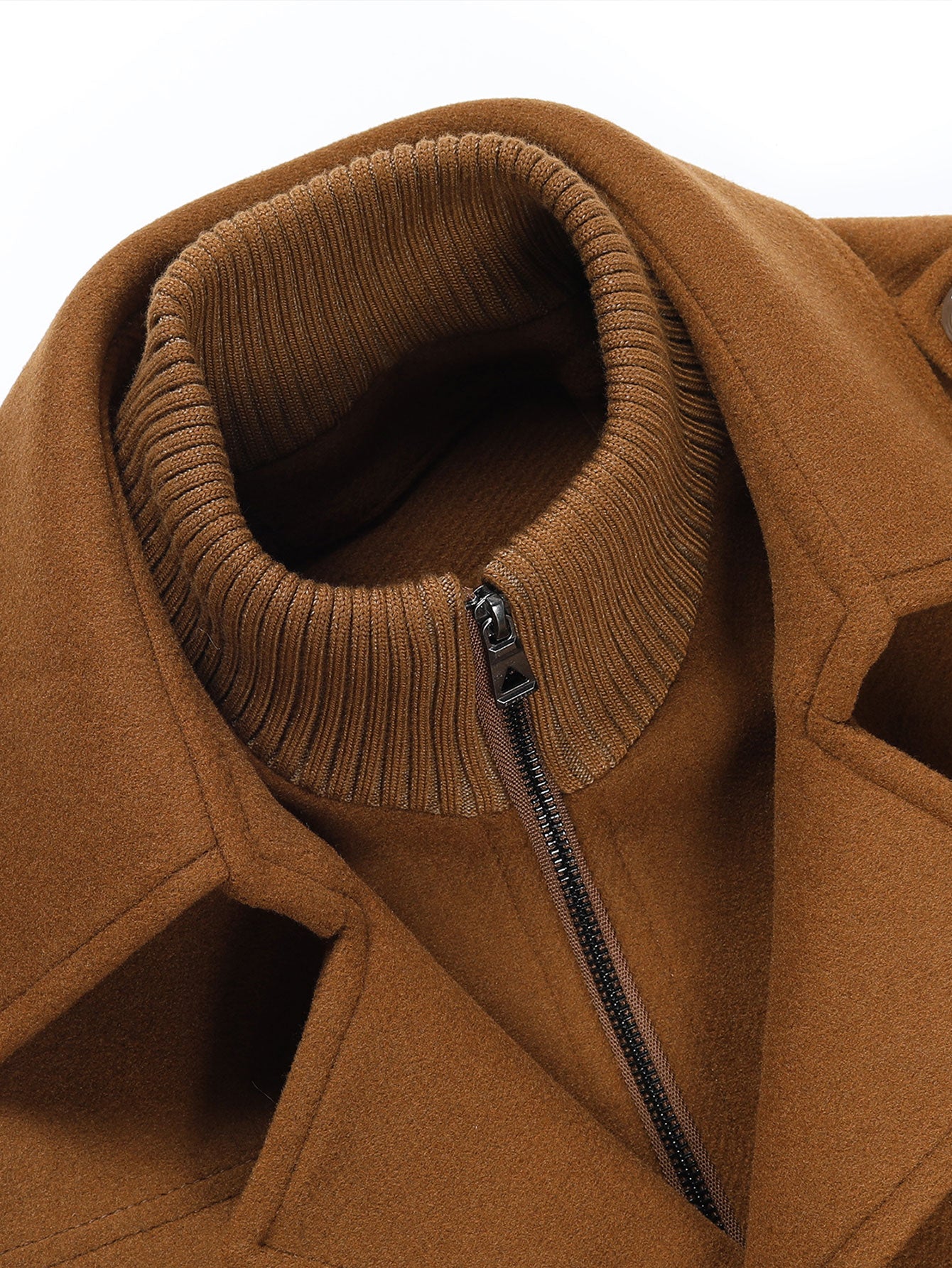 Double Layer Detachable Neck Woolen Coat