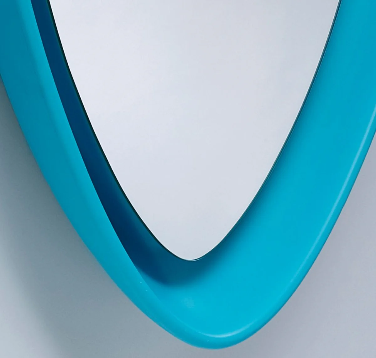 Casa Padrino espejo de dise?o de lujo azul 64 x H. 63 cm - Espejo de Pared de Dise?o con Luz