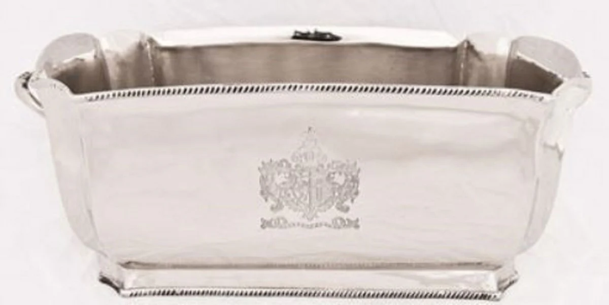 Casa Padrino enfriador de vino de lujo de lat¨®n plata 34 x 18,5 x H. 14,5 cm - Accesorios de Hotel y Restaurante
