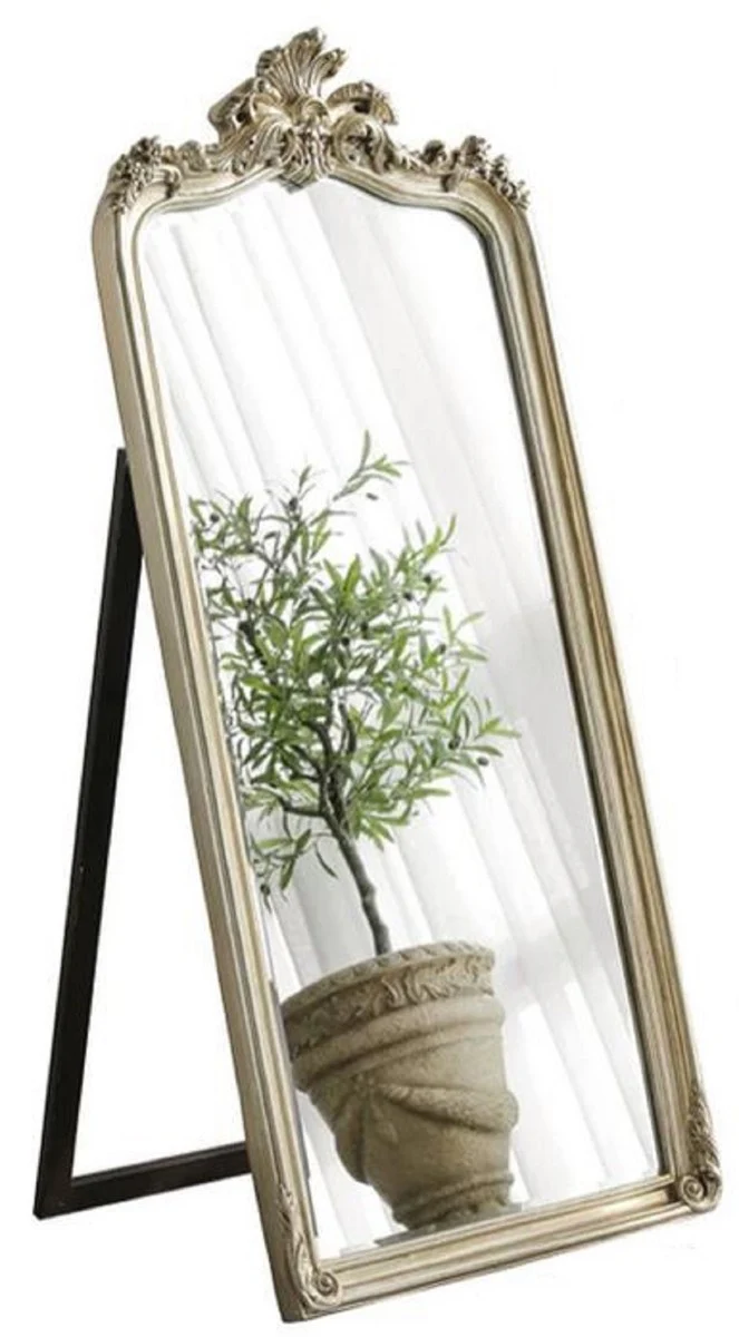 Casa Padrino espejo de pie barroco de lujo plata antigua - Magn¨ªfico espejo estilo barroco - Muebles de dormitorio de lujo en estilo barroco - Muebles barrocos - Calidad de Lujo - Hecho en Italia