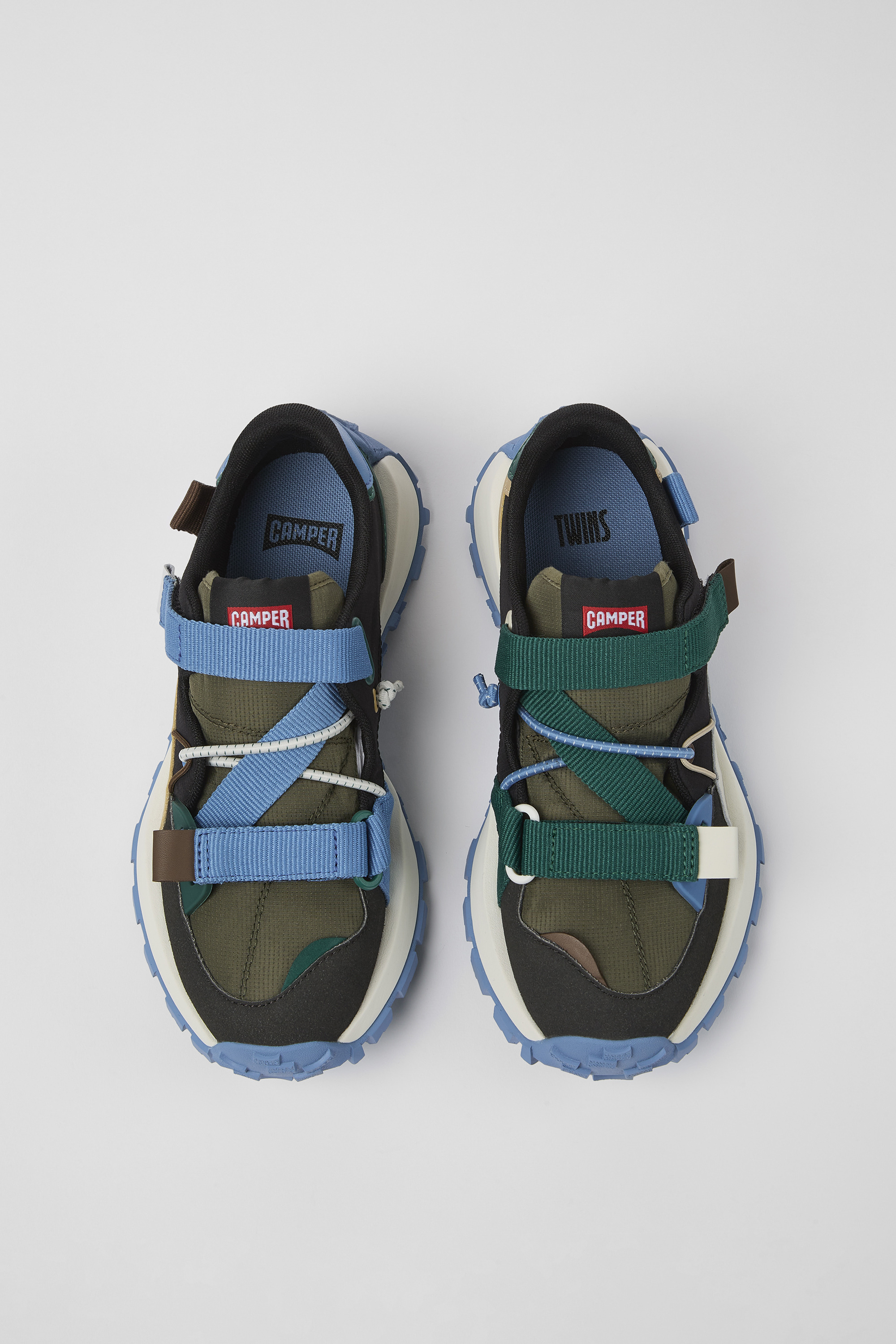 Twins - Multicolored textile and nubuck sneakers for women