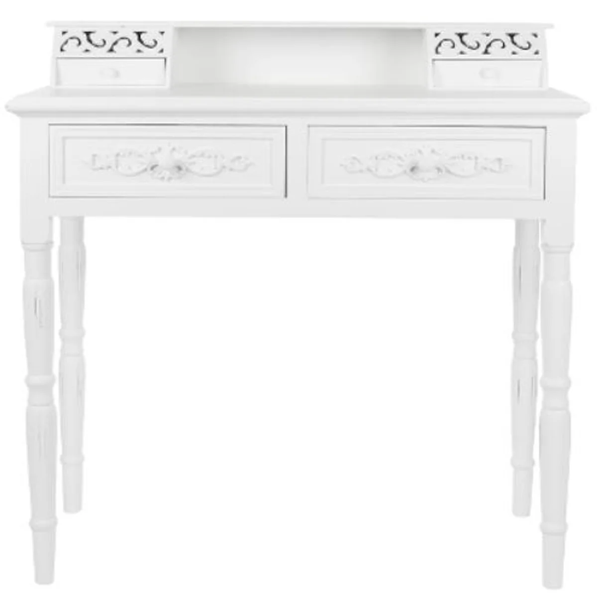 Casa Padrino escritorio de estilo campestre blanco antiguo 95 x 45 x H. 87 cm - Muebles de Estilo Campestre en un Aspecto Elegante y Descuidado