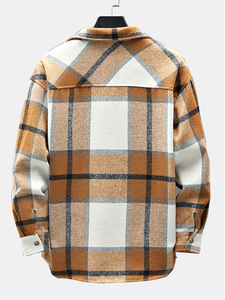 Flannel Plaid Overshirt With Pocket