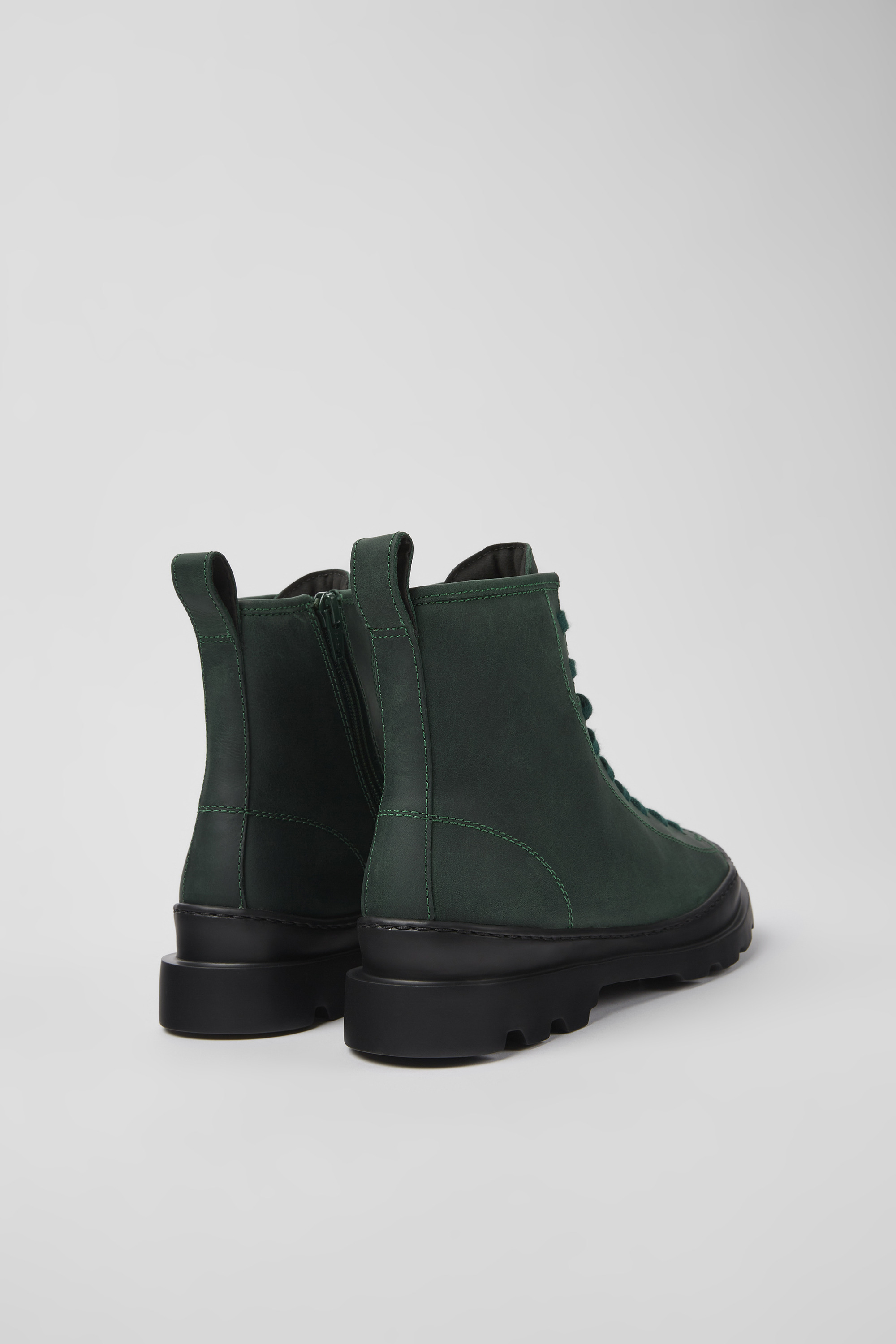 Brutus - Green nubuck lace-up boots for women