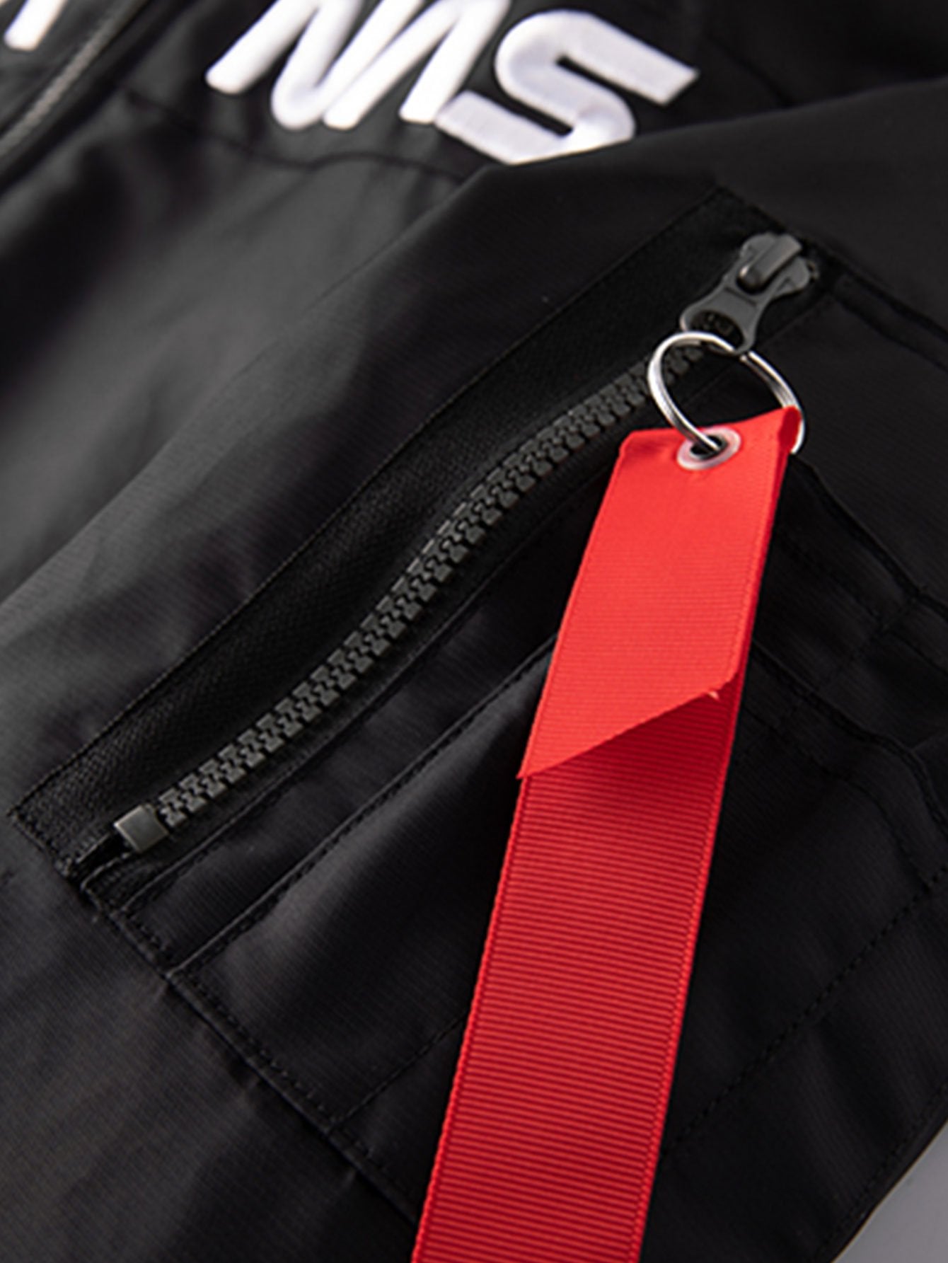 NASA Embroidery Quilted Lined Detachable Hooded Bomber Jacket