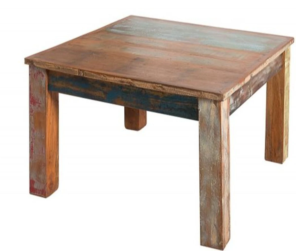 Mesa de centro de madera maciza Casa Padrino Designer Multicolor 60 x H. 45 cm - Madera maciza - Mesa de salón
