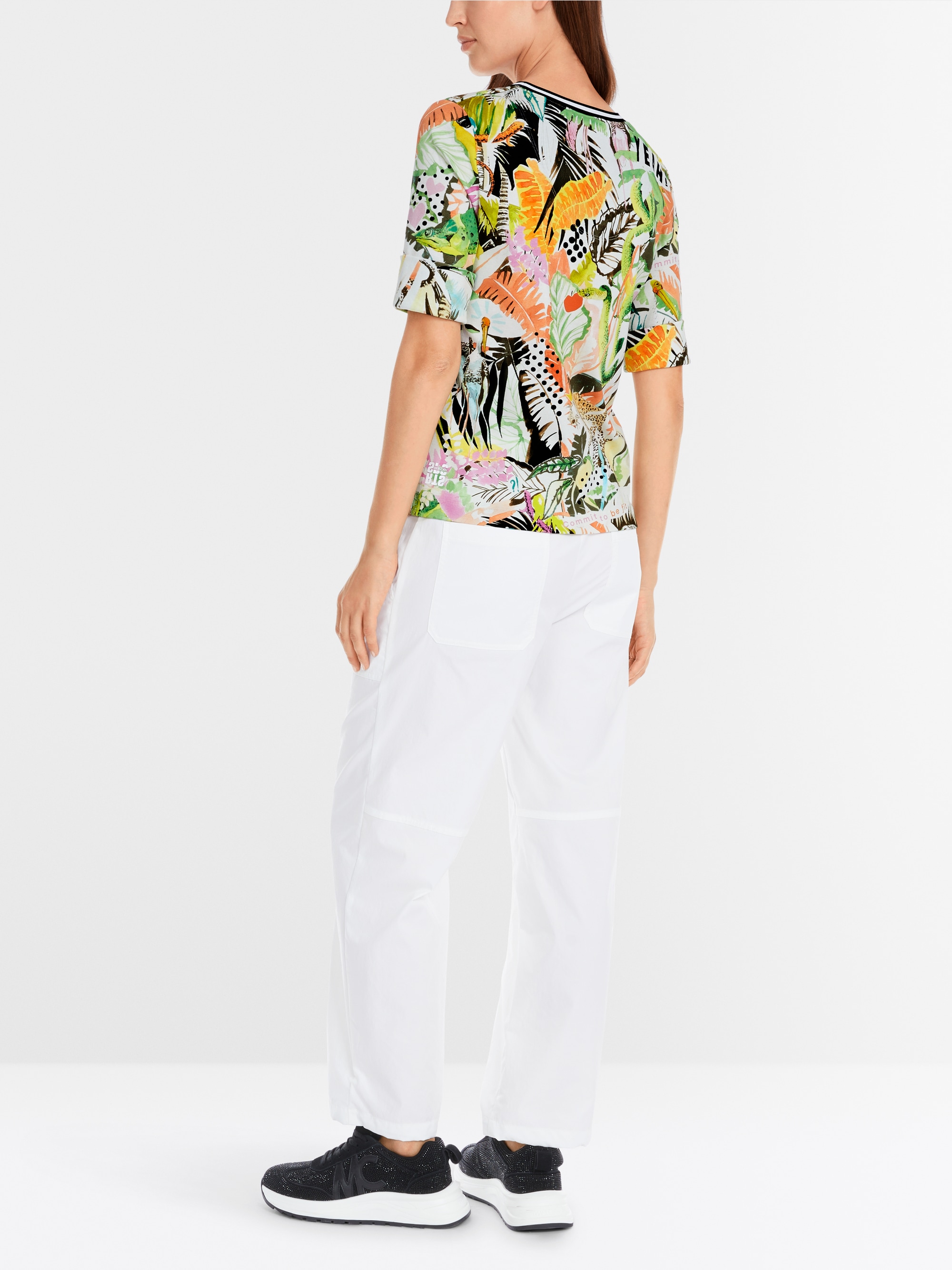 Marc-Cain Slim T-shirt with jungle print