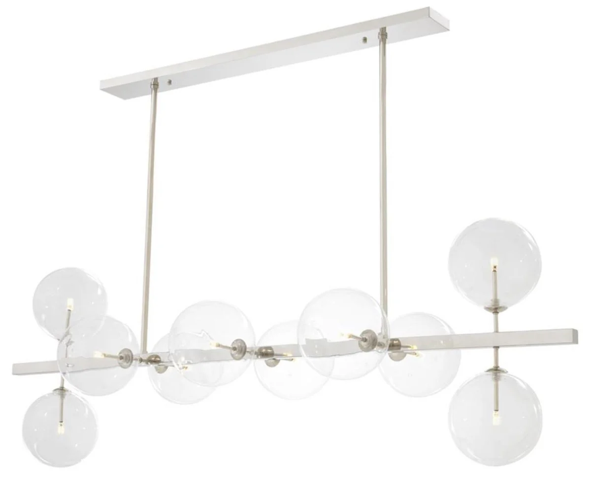 Casa Padrino araña LED de lujo plateada 160 x 52 x H. 53 cm - Muebles de Restaurante del Hotel