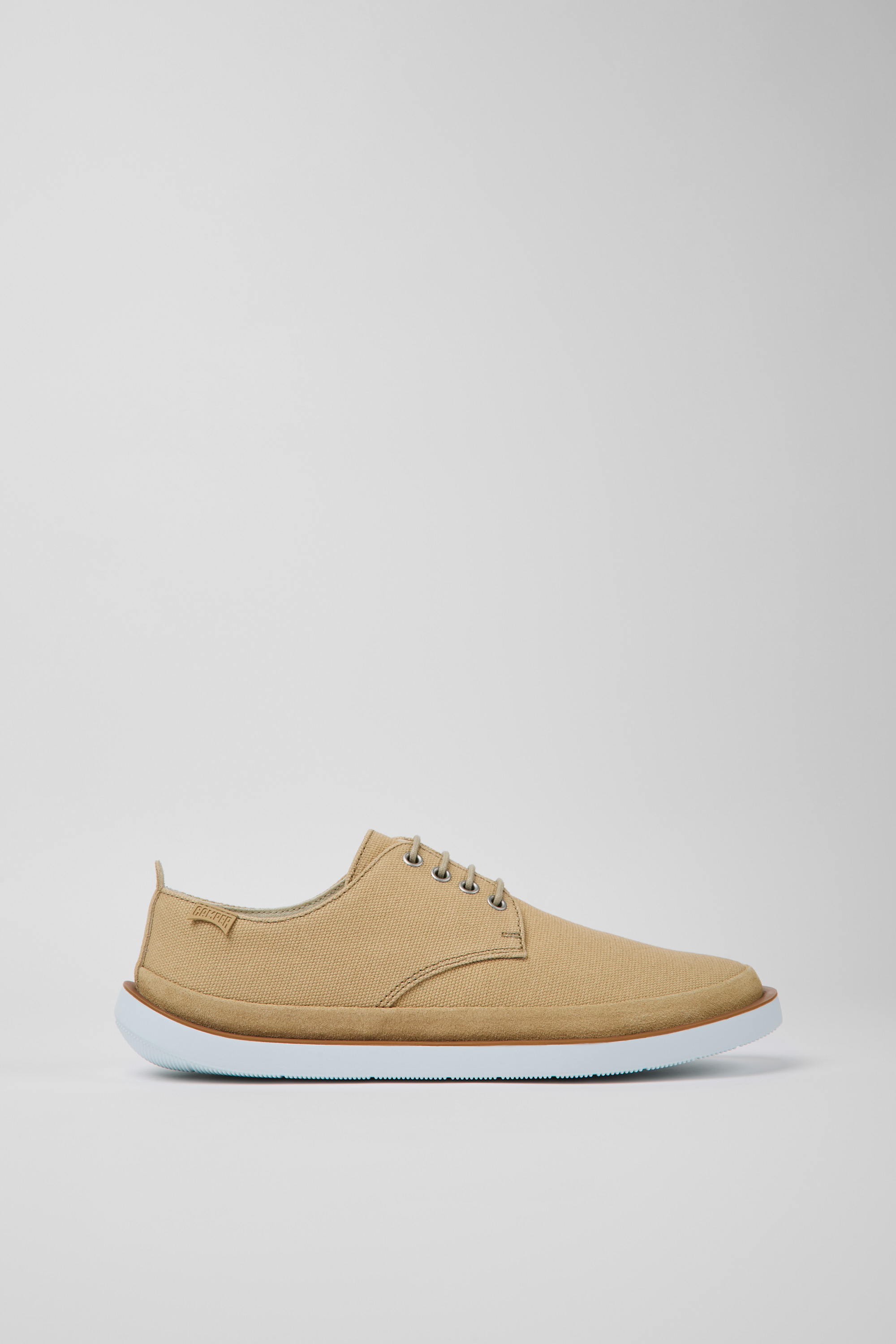 Wagon - Beige textile and nubuck shoes for men