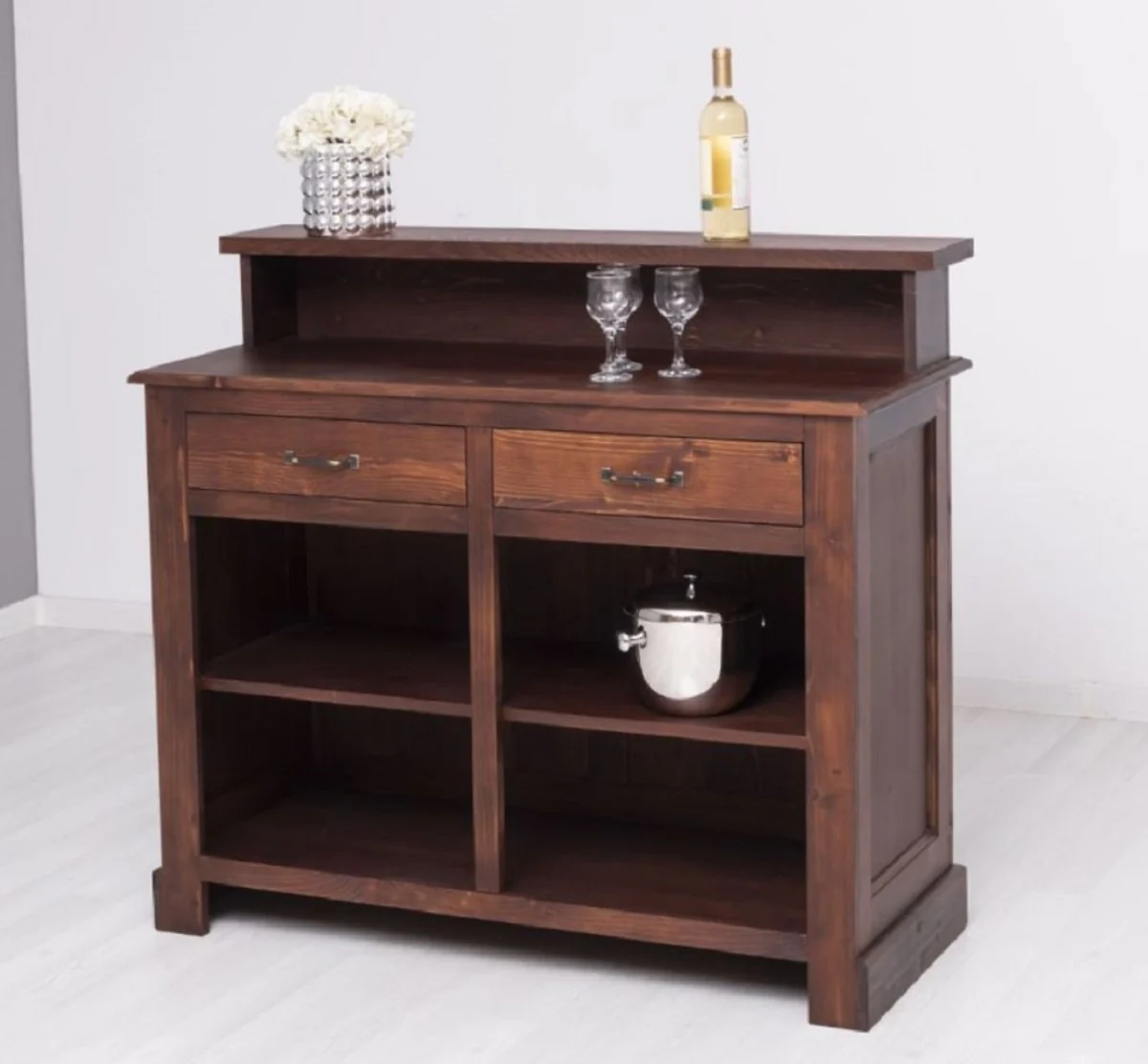 Casa Padrino barra de bar de estilo campestre marr¨®n 120 cm - Mueble bar