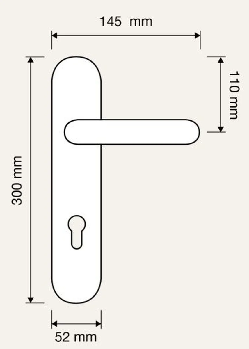 Casa Padrino conjunto de manija de puerta barroco oro francés 14,5 x H. 30 cm - Colección Barroco