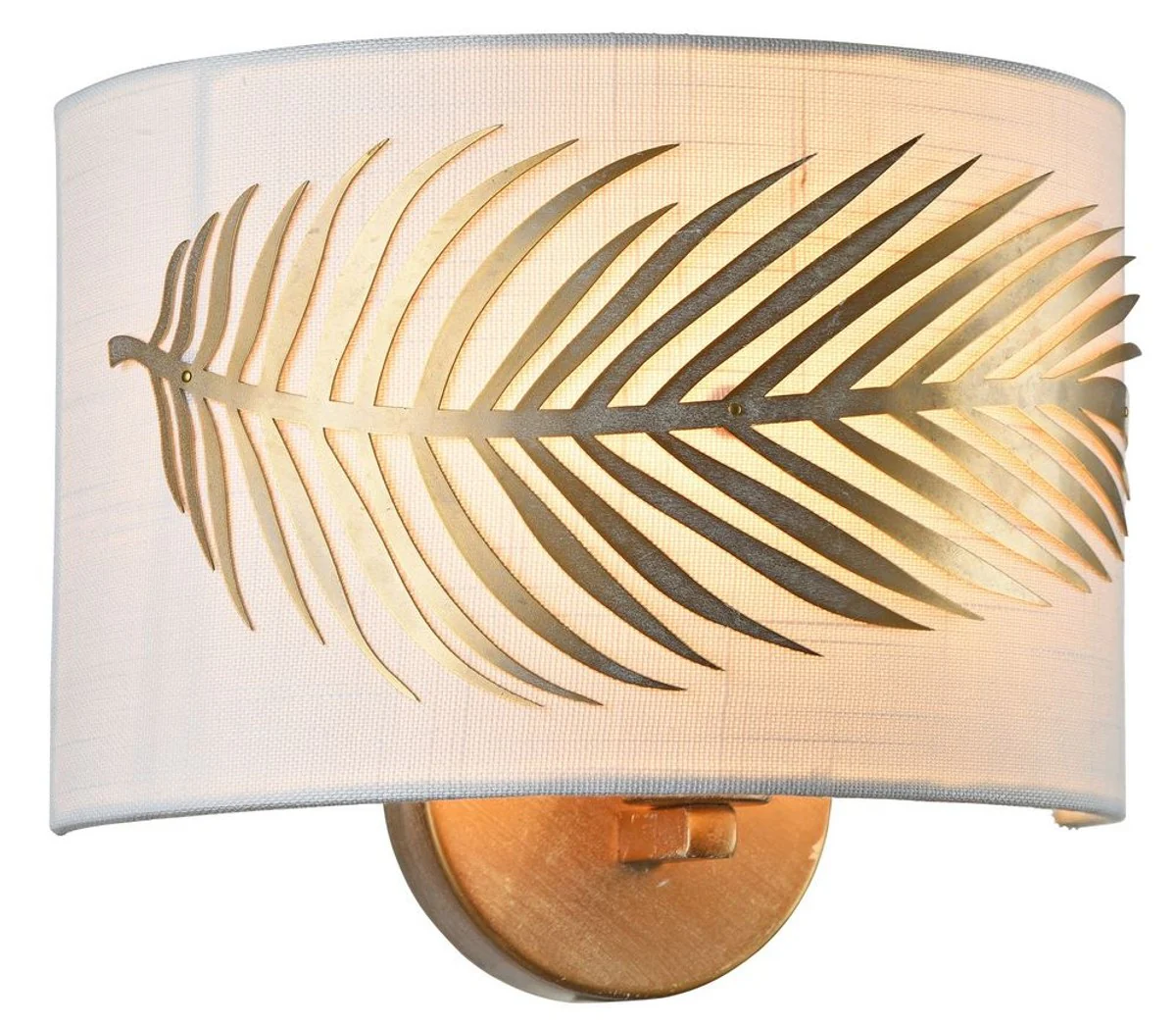 Casa Padrino Wall Lamp Gold / White 24 x 12 x H. 19 cm - Hotel & Restaurant Furniture