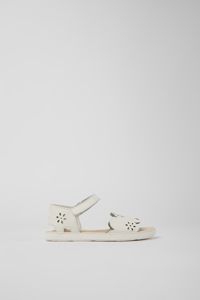 Miko White leather sandals for girl