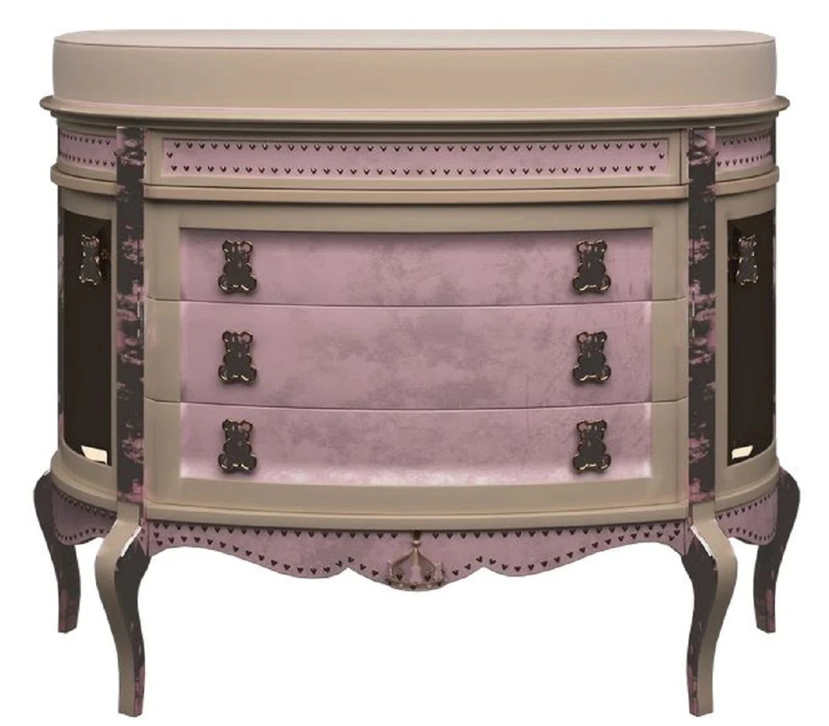 Casa Padrino cambiador barroco de lujo beige / rosa - Magnífica cómoda para la habitación de los niños - Muebles barrocos para la habitación de los niños - Calidad de Lujo - Hecho en Italia