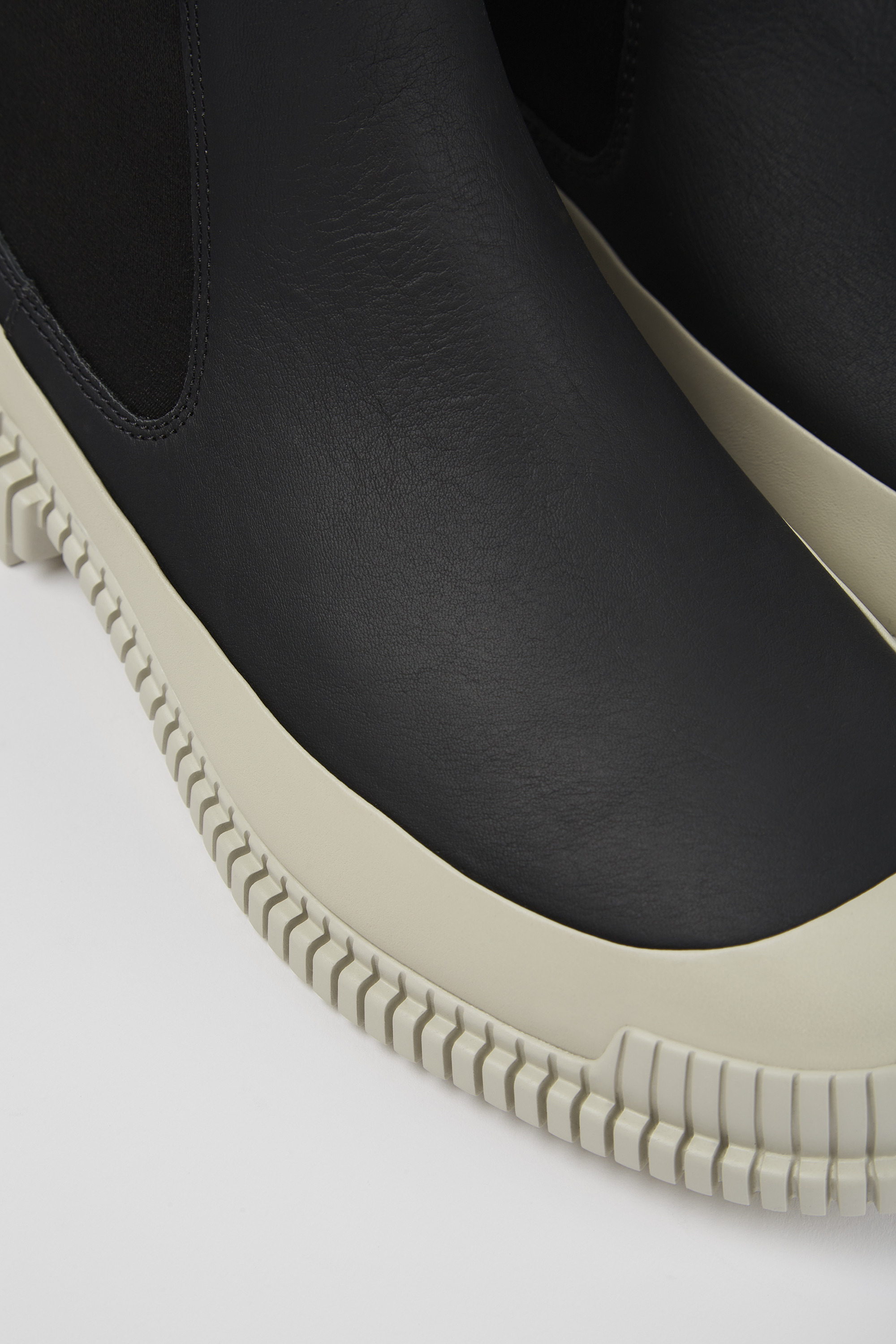 Pix - Black leather chelsea boots for men