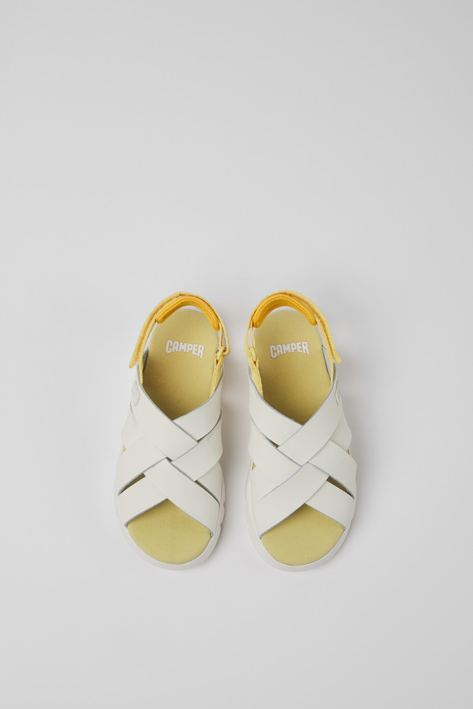 Caterpillar White leather and fabric sandals for boys