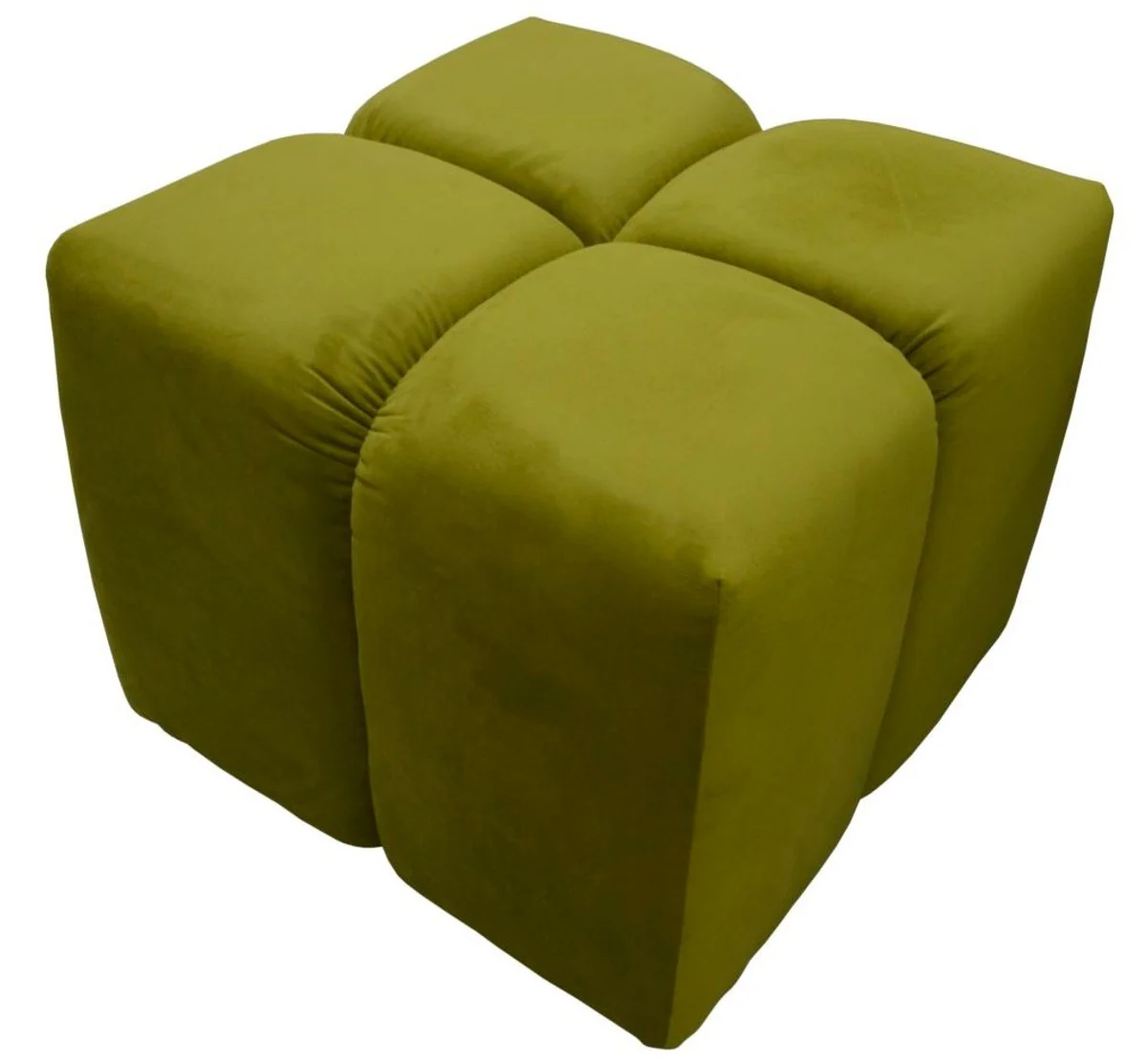 Casa Padrino Taburete de Lujo Verde 60 x 60 x H. 50 cm - Mobiliario de Sala de Estar