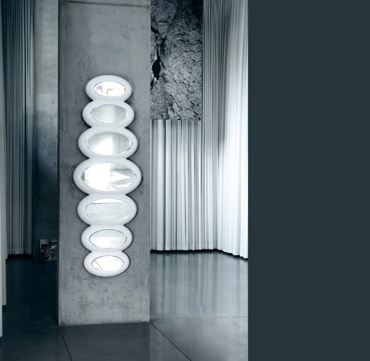 Casa Padrino lujoso espejo de dise?o blanco brillante 195 x H. 67 cm - Colecci¨®n Hotel