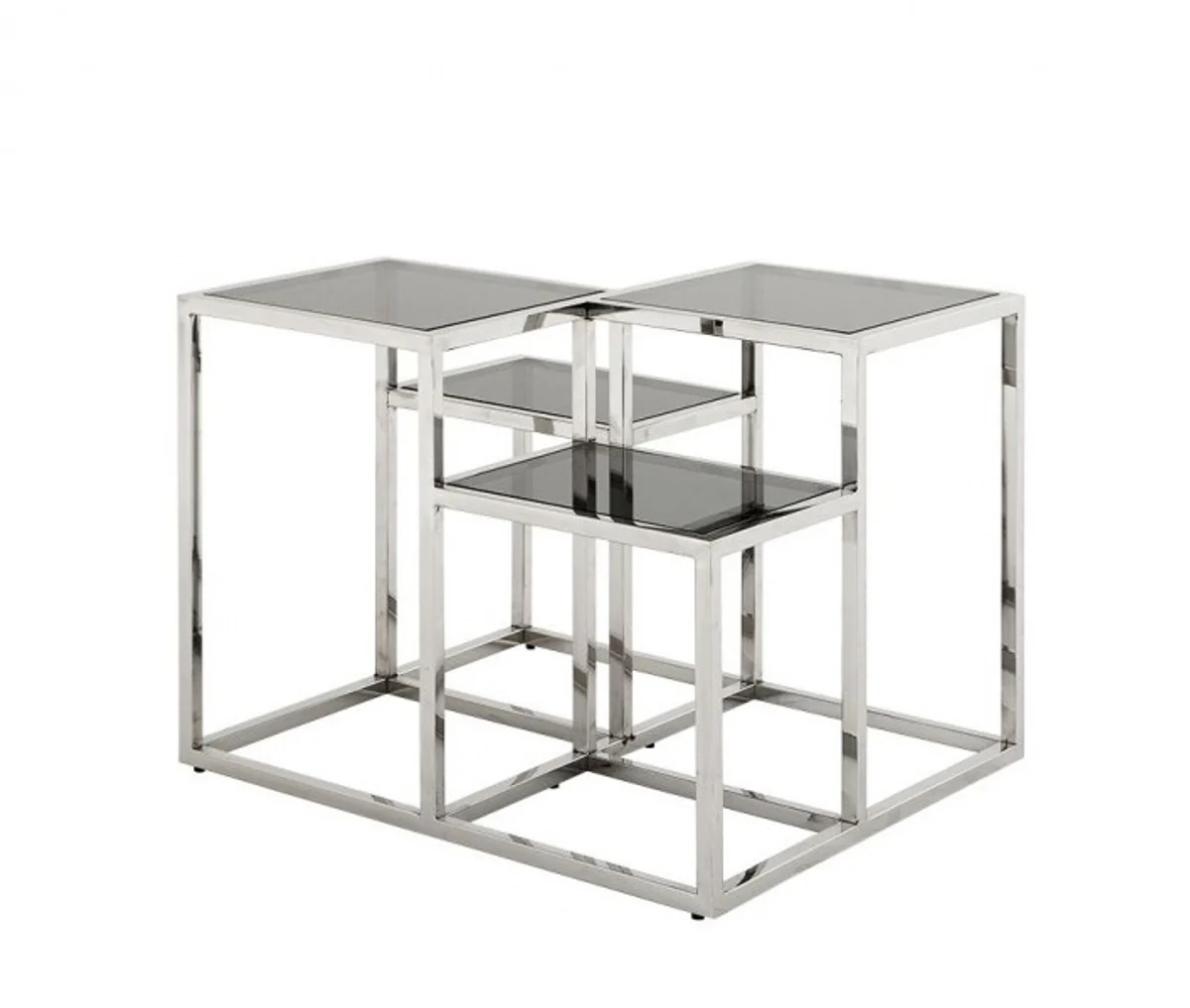 Casa Padrino luxury art deco designer side table with smoke glass - Luxury Quality