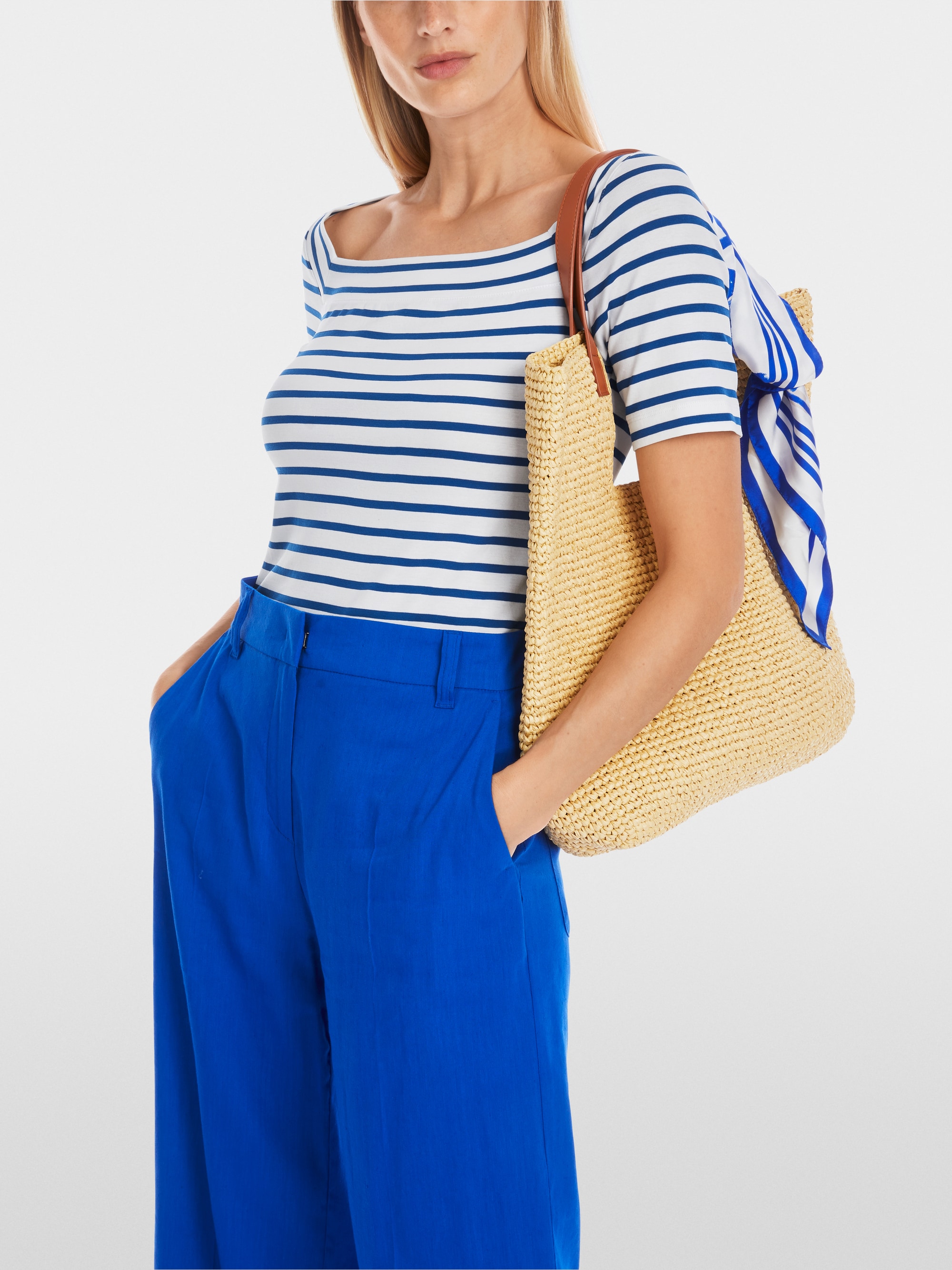 Marc-Cain Striped T-shirt with square neckline