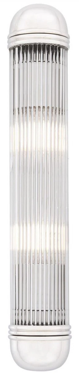 Casa Padrino lámpara de pared de lujo plata 7 x 7.5 x A. 40 cm - Elegante aplique de metal con pantalla de vidrio - Lámparas de Lujo
