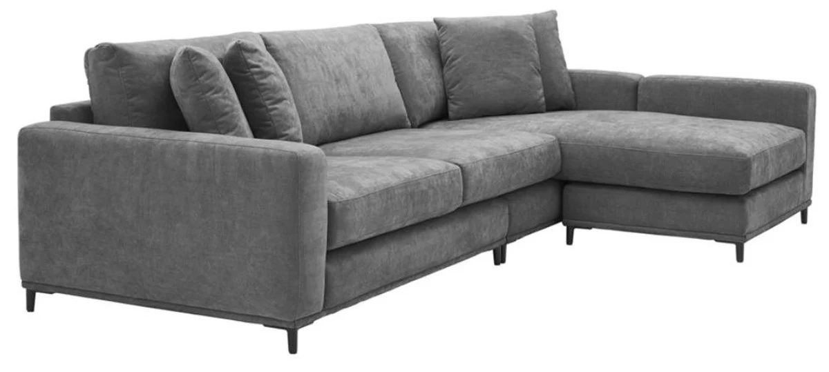 Casa Padrino sofá cama gris / negro 284 x 172 x H. 76 cm - Sofá Esquinero de Lujo