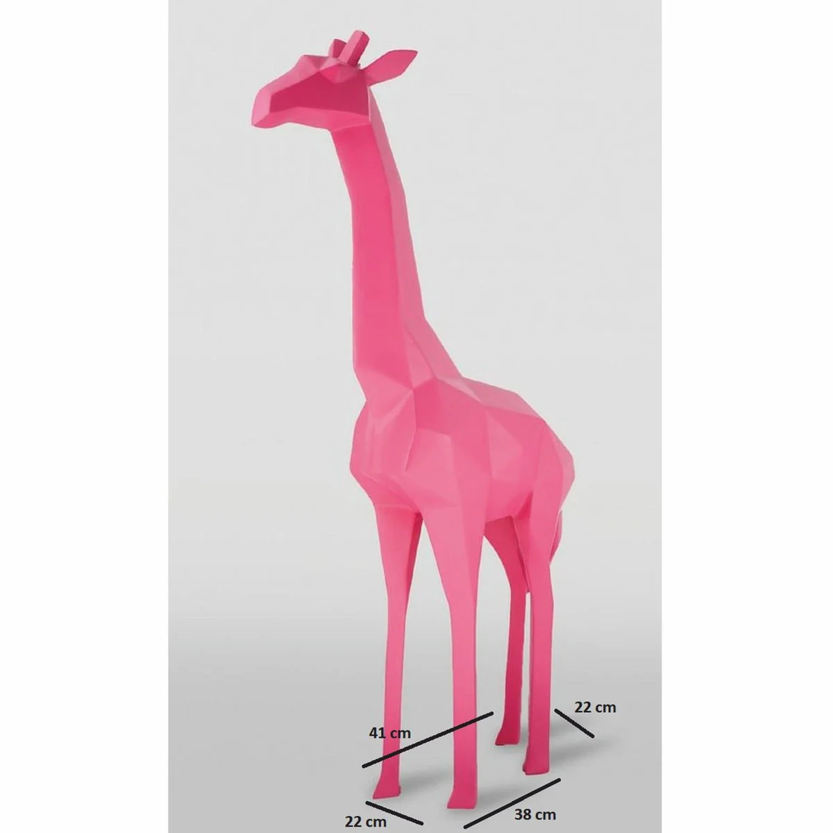 Casa Padrino escultura decorativa XXL jirafa rosa A. 140 cm - Figura abstracta de decoraci¨®n de jard¨ªn