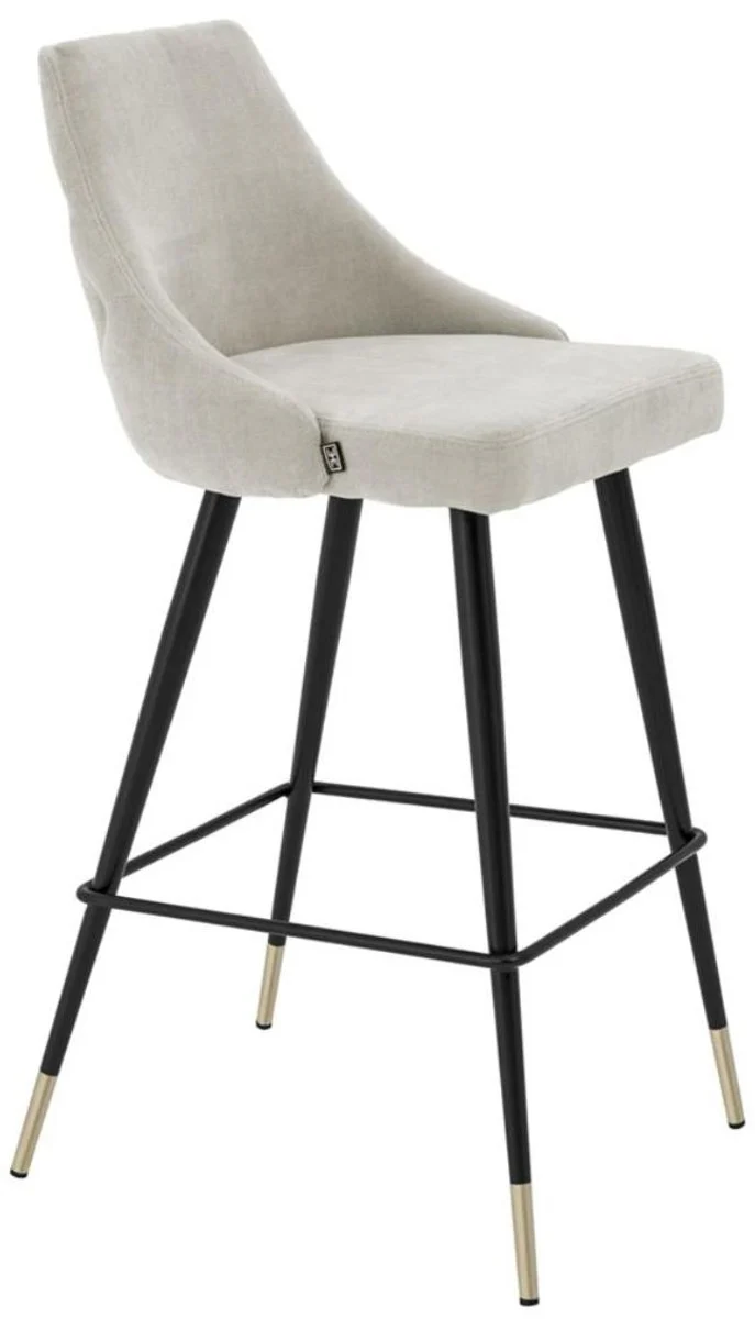 Casa Padrino luxury bar chair sand colors / black 47 x 52 x H. 101 cm - Luxury Bar Furniture