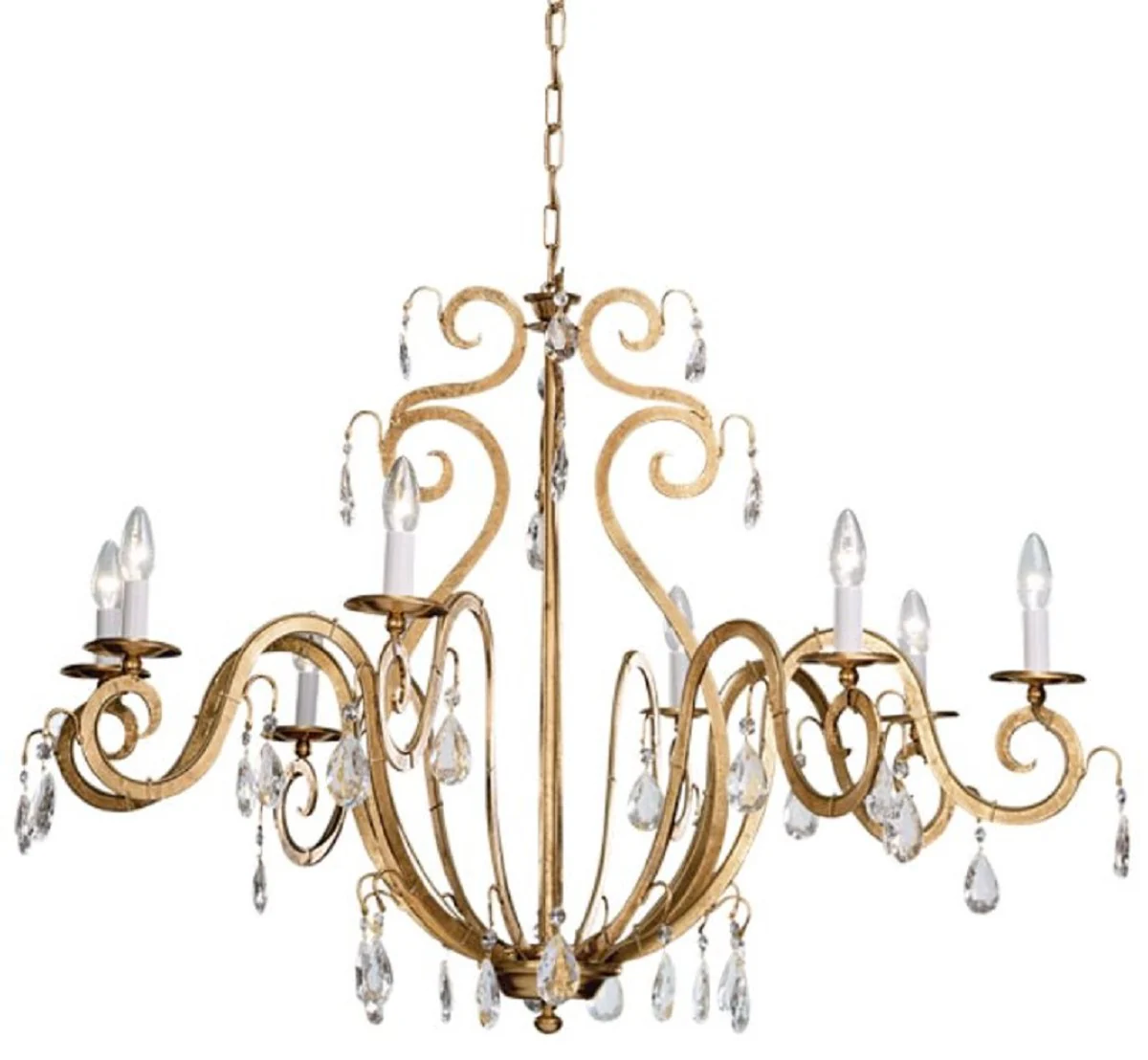 Casa Padrino araña de luces barroco de lujo oro Ø 100 x A. 70 cm - Arañas de Luces de Salón Barroco y Art Nouveau