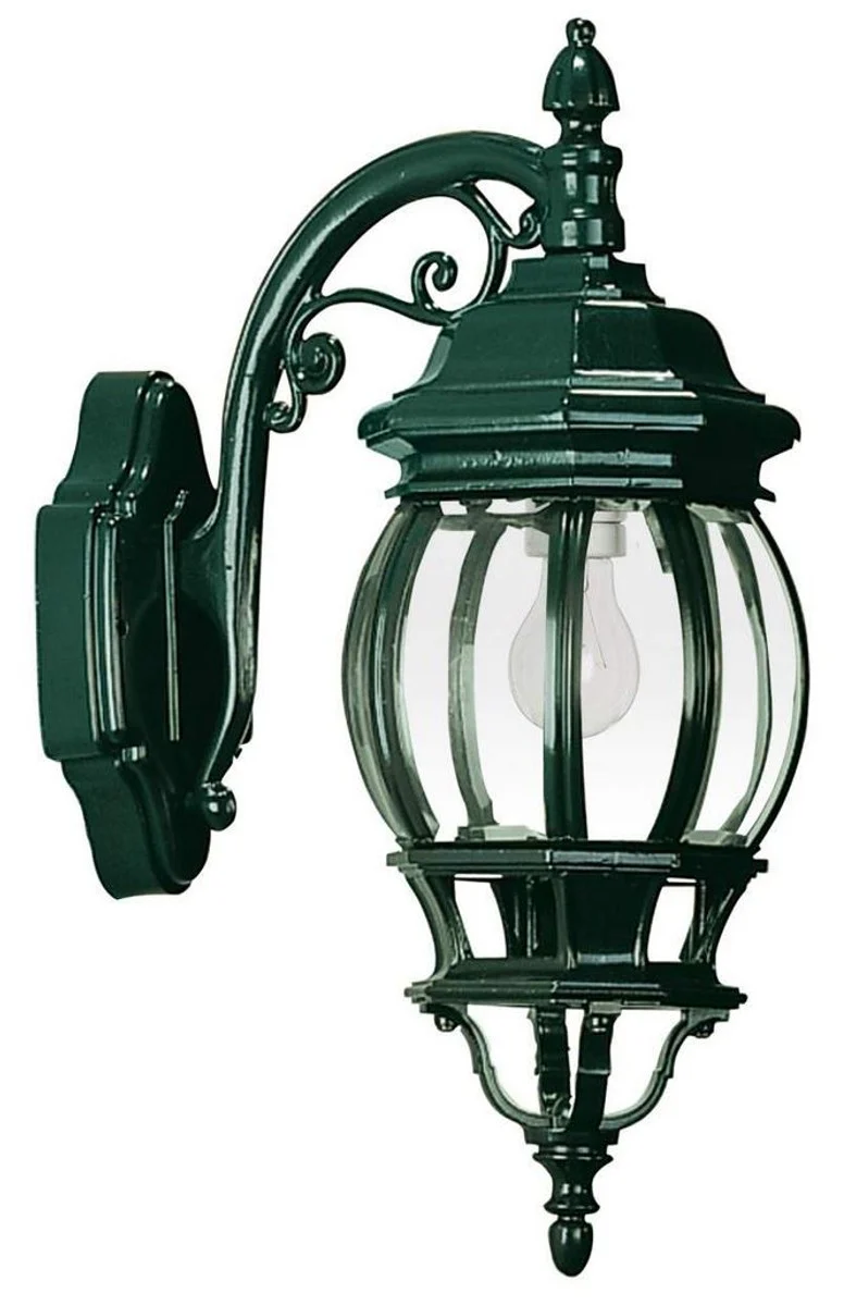 Casa Padrino Aluminio Colonial Style Aplique Exterior Verde 16 x 27 x H. 42 cm - Linterna Exterior Nostálgico
