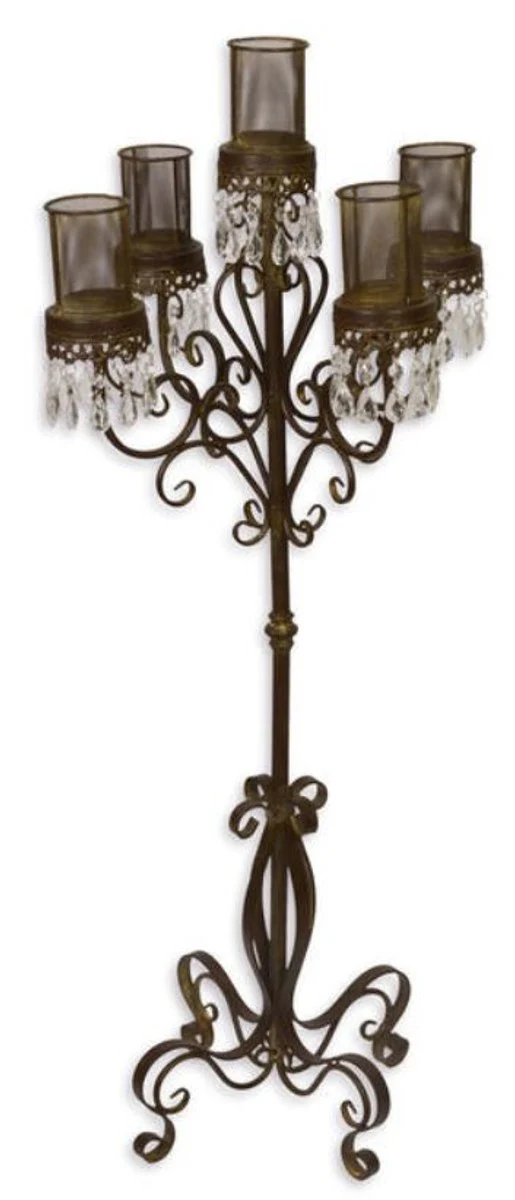 Casa Padrino Candle Holder / Candle Stick Brown Ø 50 x H. 121 cm - Art Nouveau Garden Decoration