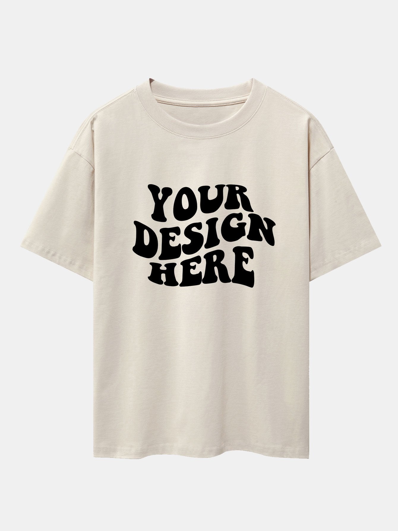 Your Design Here Print Drop Shoulder Oversize T-Shirt