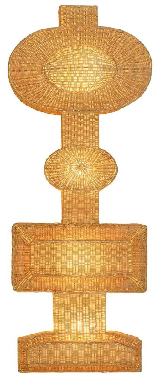 Casa Padrino lámpara de pared de diseño de lujo natural 81 x 15,5 x A. 207 cm - Lámpara de pared de ratán - Lámpara de pared de salón - Luces de lujo - Lámparas de pared de ratán