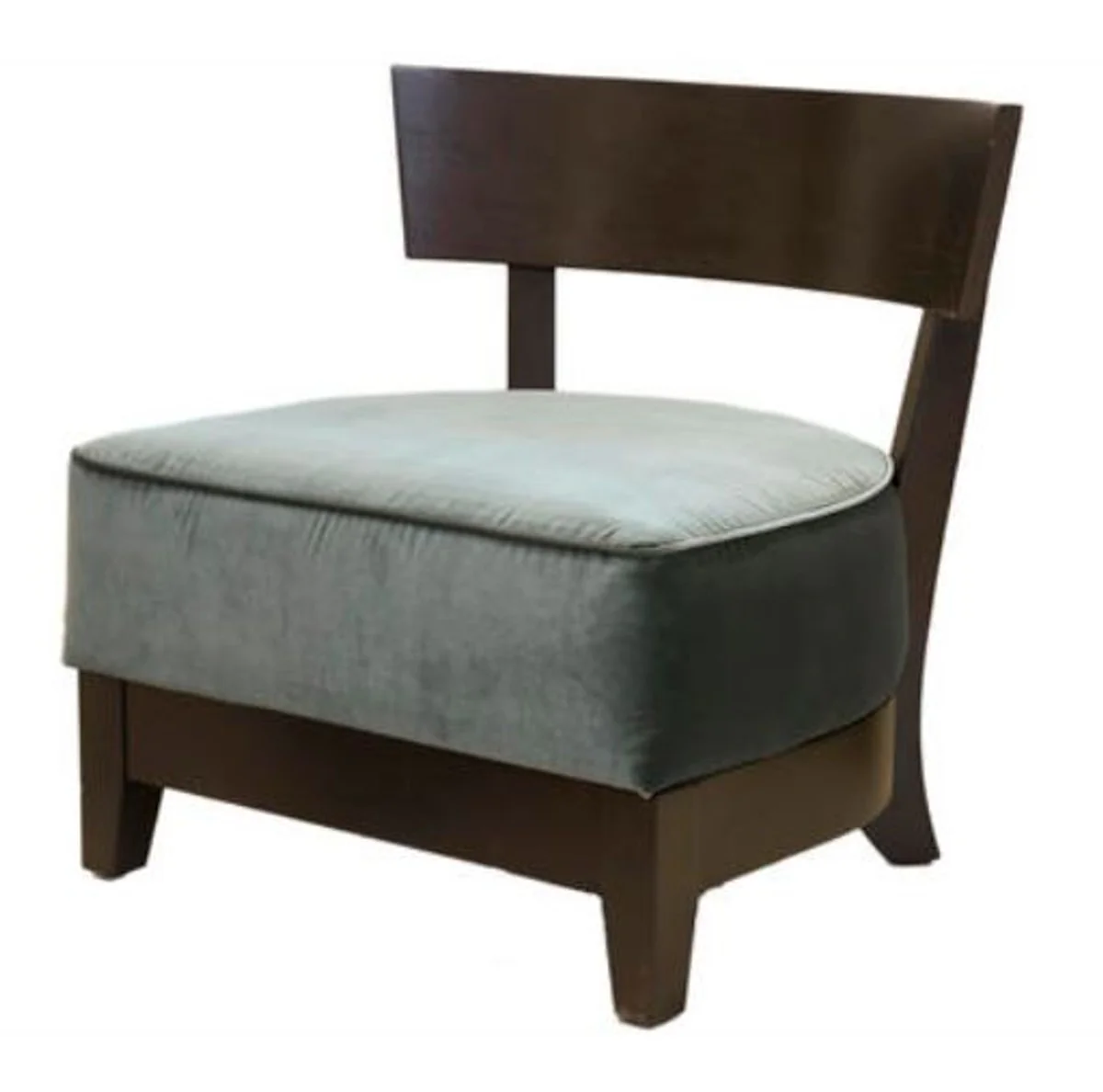 Casa Padrino Luxury Lounge Club Armchair Dark Brown / Gray-Blue 73.5 x 66 x H. 74 cm - Luxury Collection