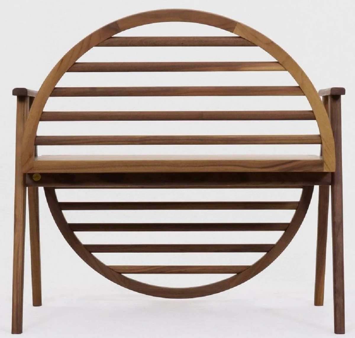 Casa Padrino banco de lujo marrón 86 x 58 x A. 81 cm - Banco de madera maciza con reposabrazos - Muebles de Terrazas de Jardín de Gastronomía