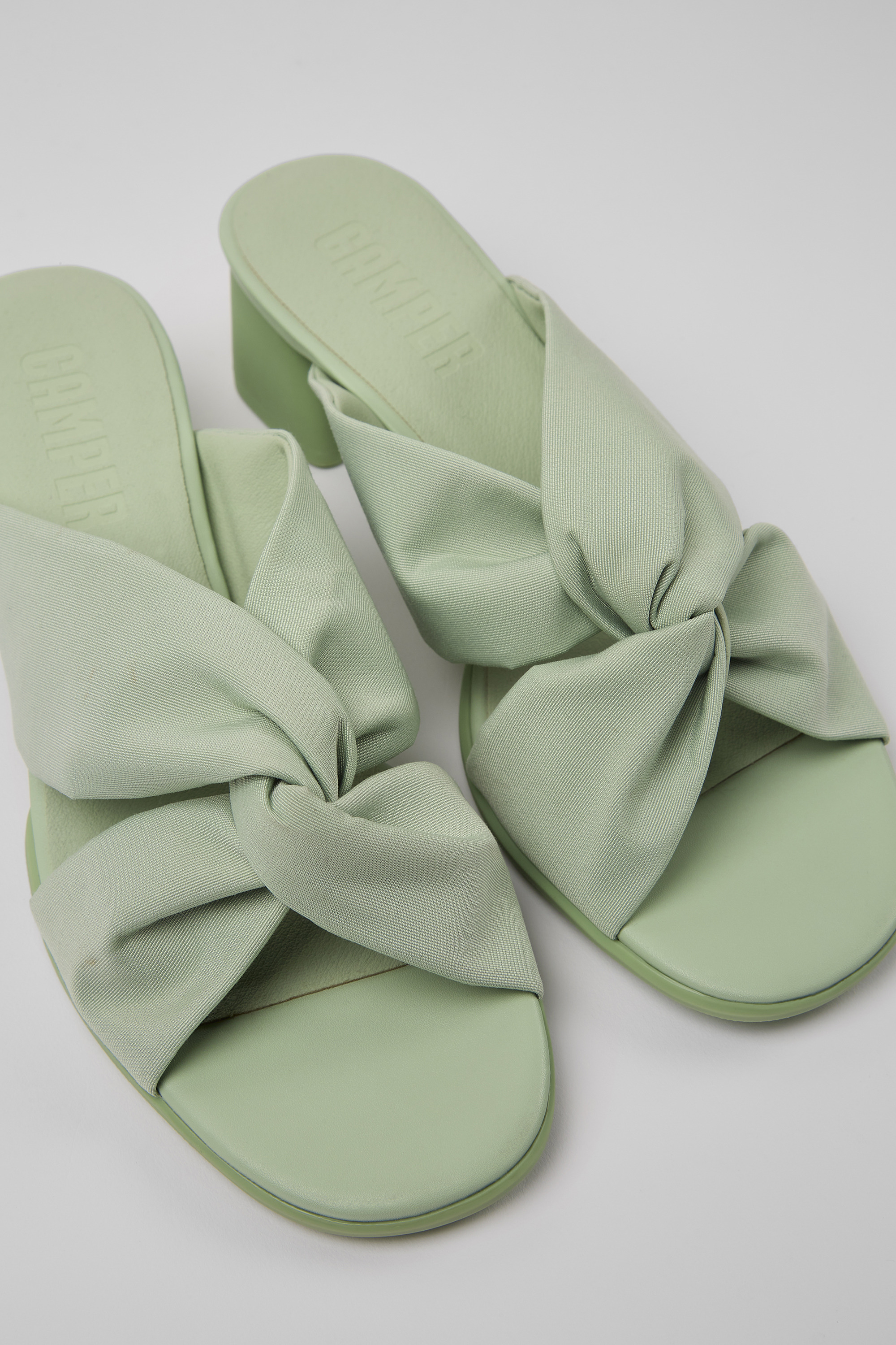 Katie - Green recycled PET sandals for women