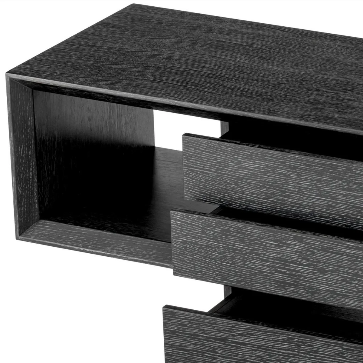 Casa Padrino consola de lujo negro gris 180 x 46 x A. 76 cm - Mesa consola rectangular con 4 cajones - Muebles de sal¨®n - Muebles de lujo - Interiores de lujo